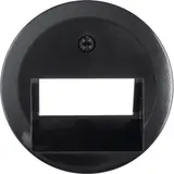 HAGER WTF4108BG Netzwerkabdeckung 1930/Glas 2-fach | schwarz glänzend