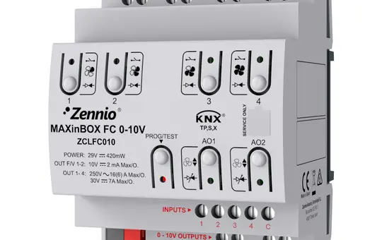 ZENNIO ZCLFC010 KNX-Fan-Coil-Controller MAXinBOX 2-/4-fach
