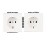 BUSCH-JAEGER 20-2EUC-84 SCHUKO-Steckdose Future 2-fach, durchverdrahtet | studioweiß