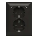 BUSCH-JAEGER 202EUJRB2USBC-915 SCHUKO-Steckdose kompl. Balance SI 2-fach, USB-C/C, Berührungsschutz | schwarz matt