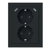 BUSCH-JAEGER 202EAPJB2USBC-885 SCHUKO-Steckdose komplett Future 2-fach, USB-C/C, Berührungsschutz, Eckmontage | schwarz matt