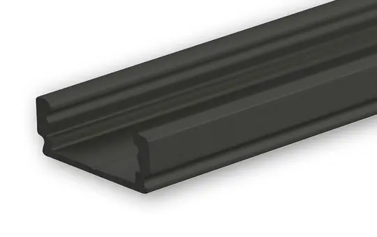 ISOLED 113175 LED-Aufbauprofil SURF12 FLAT aluminium schwarz | 200 cm