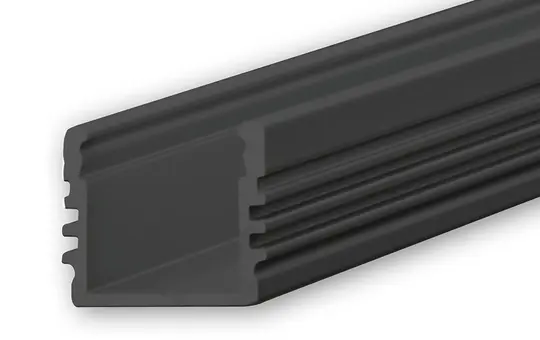 ISOLED 113176 LED-Aufbauprofil SURF12 aluminium schwarz | 200 cm