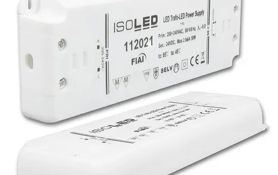 ISOLED 112021 LED-Trafo 24 V/DC 0-50 W, SELV, ultraflach