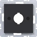 HAGER WAF1171BM Zentralstück mit Einbauöffnung A.x/C.x für Melde- und Befehlsgerät | nachtschwarz matt | Ø 18,8 mm