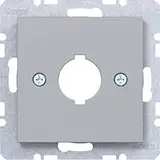 HAGER WAF1171TA Zentralstück mit Einbauöffnung A.x/C.x für Melde- und Befehlsgerät | titan matt | Ø 18,8 mm