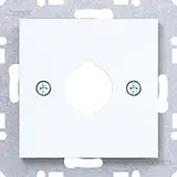 HAGER WAF1171WG Zentralstück mit Einbauöffnung A.x/C.x für Melde- und Befehlsgerät | lichtweiß glänzend | Ø 18,8 mm