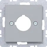 HAGER WAF1172TA Zentralstück mit Einbauöffnung A.x/C.x für Melde- und Befehlsgerät | titan matt | Ø 22,5 mm