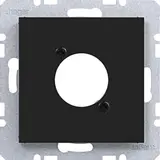 HAGER WAF1177BG Zentralplatte für XLR-Steckverbinder A.x/C.x D-Serie | nachtschwarz glänzend