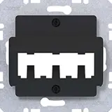 HAGER WAF2162BM Zentralplatte für Mini-Com Module A.x/C.x 3-fach | nachtschwarz matt