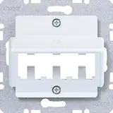 HAGER WAF2162WG Zentralplatte für Mini-Com Module A.x/C.x 3-fach | lichtweiß glänzend