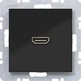 HAGER WAF4380BG High Definition Anschlussdose A.x/C.x 90° Steckanschluss | nachtschwarz glänzend