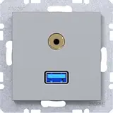 HAGER WAF4381TA USB Audio Steckdose A.x/C.x Standard | titan matt