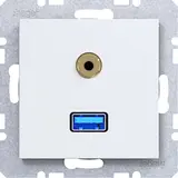 HAGER WAF4381WM USB Audio Steckdose A.x/C.x Standard | lichtweiß matt