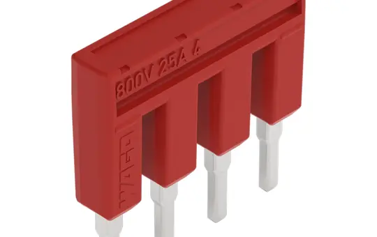 WAGO 2002-404/000-005 Kammbrücker, isoliert 4-fach | rot