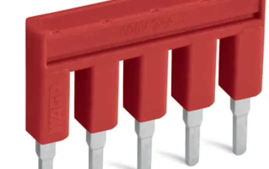 WAGO 2002-405/000-005 Kammbrücker, isoliert 5-fach | rot