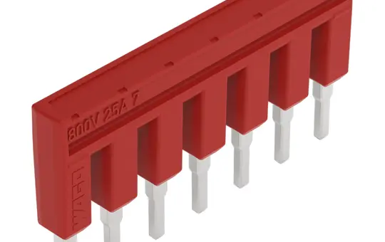 WAGO 2002-407/000-005 Kammbrücker, isoliert 7-fach | rot