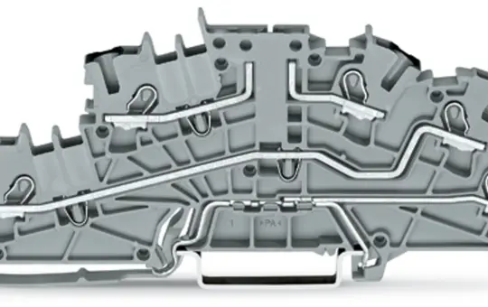 WAGO 2003-6643 Installationsetagenklemme TOPJOB®S mit Betätigungsöffnung, P2/P1/PE, o. TM | grau | 2,5 mm²