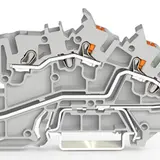 WAGO 2203-7545 Installationsetagenklemme TOPJOB®S mit Betätigungsöffnung und Drücker, L/L/PE | grau | 2,5 mm²
