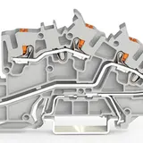 WAGO 2203-7645 Installationsetagenklemme TOPJOB®S mit Drücker, L/L/PE | grau | 2,5 mm²