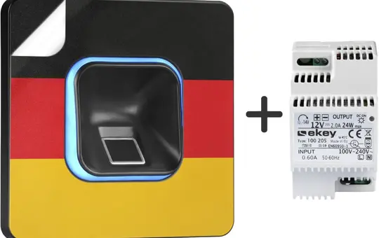 EKEY 503702 Fingerprint-Set xLine Unterputz, Netzteil + WM-Klebefolie inkl. | schwarz