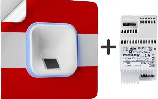 EKEY 503704 Fingerprint-Set xLine Unterputz, Netzteil + WM-Klebefolie inkl. | weiß