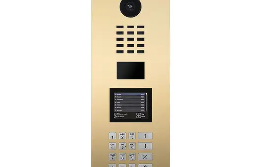 DOORBIRD D21DKV IP-Video-Türstation (423887954) Display, Keypad, vertikal | Messing-Optik