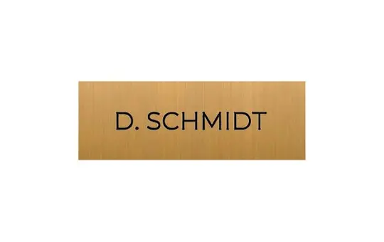 DOORBIRD D11x Namensschild für D11x (423897878) mit individueller Gravur (max. 15 Zeichen) | gold-optik