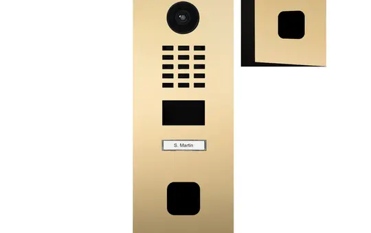DOORBIRD D2101FV IP-Video-Türstation EKEY sLINE (423902473) 1-fach, EKEY-Fingerscanner-Vorbereitung | Messing-Optik