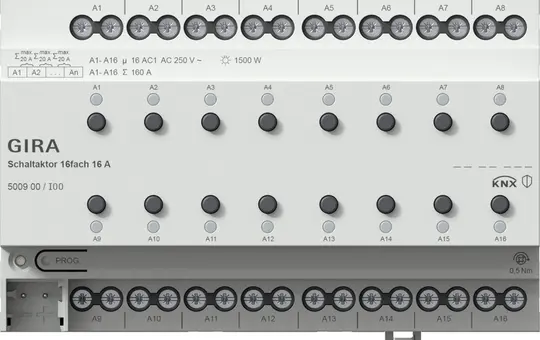 GIRA 500900 KNX REG Schaltaktor 16-fach, 16 A