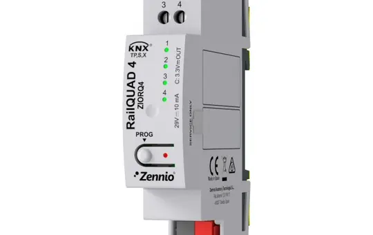 ZENNIO ZIORQ4 Analog-/Digital-Eingangsmodul REG 4-fach