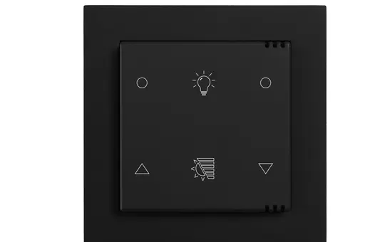 MÜLLER GS 67.11 knx4 RAL 9005 tiefschwarz KNX Tastsensor 2 x Licht, 2 x Rollladen | tiefschwarz | 55x55 mm
