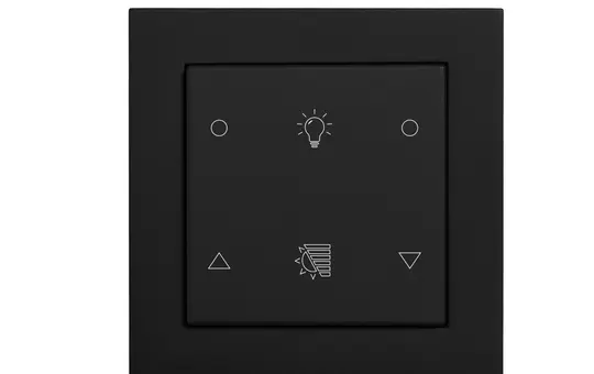 MÜLLER TS 57.11 knx4 RAL 9005 tiefschwarz KNX Tastsensor 2 x Licht, 2 x Rollladen | tiefschwarz | 55x55 mm