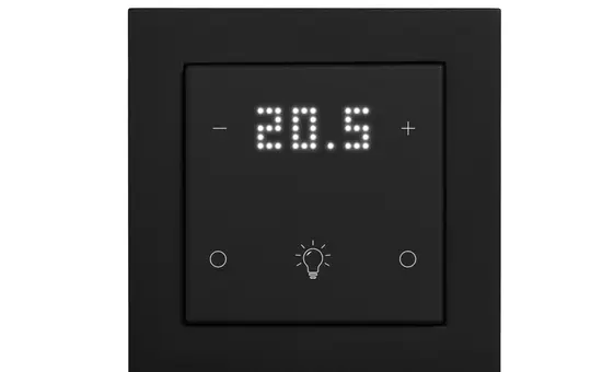 MÜLLER TS 58.10 knx4 RAL 9005 tiefschwarz KNX Tastsensor 2x Temperatur, 2 x Licht | tiefschwarz | 55x55 mm