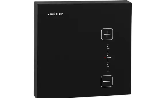 MÜLLER TS3112knx RAL 9005 tiefschwarz KNX-Raumtemperaturregler 5 Eingänge, Secure, Sollwertverstellung | tiefschwarz | 80x80 mm