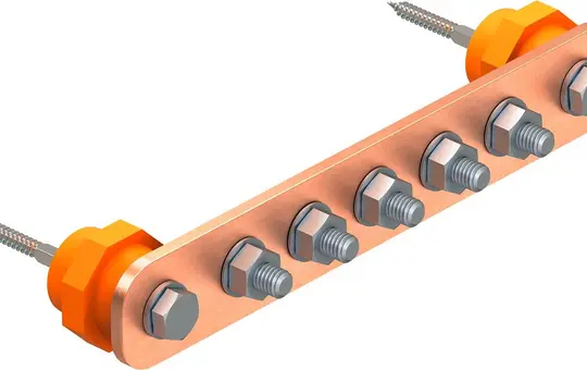 OBO BETTERMANN 5015842 Potentialausgleichsschiene BigBar, für Industriebereich, 10 Anschlüsse