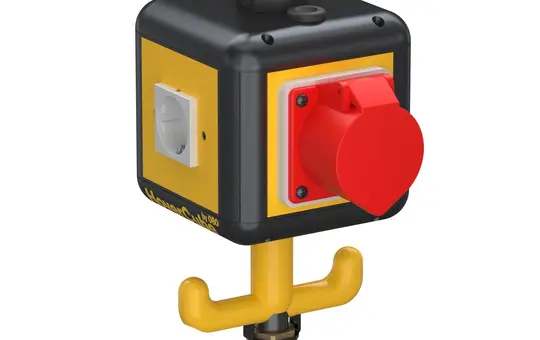 OBO BETTERMANN 6109814 HoverCube VH-4, 1xCEE 3x Schutzkontakt-Steckdose, Druckluftanschluss | graphitschwarz
