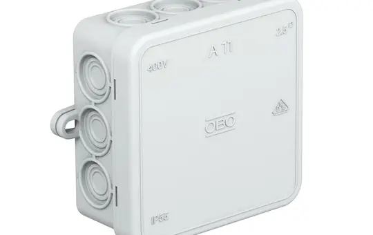 OBO BETTERMANN 2000344 Kabelabzweigkasten Serie A ECOLine | lichtgrau | 75x75 mm