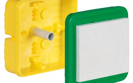 KAISER 1296-22 Universal-Einbaugehäuse mit Faserplatte UP 180x180x90 mm