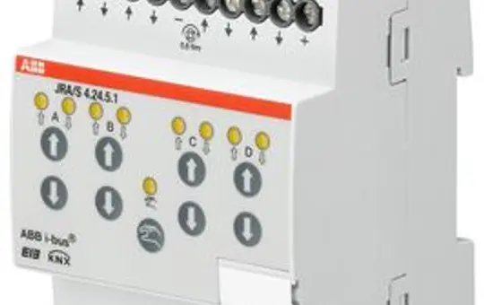 ABB JRA/S4.24.5.1 KNX-Jalousieaktor 24 V 4-fach, Handbetätigung, Fahrtzeitmessung