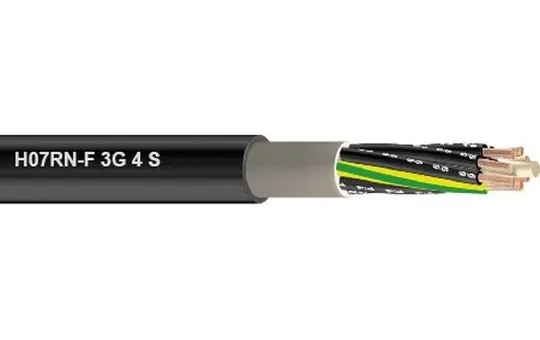 Gummischlauchleitung bis 750 V mit PE H07RN-F3G4S Meterware | 3G4 mm²