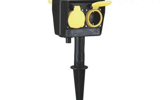 BACHMANN 394.182 Gartensteckdose mit Erdspieß 4-fach