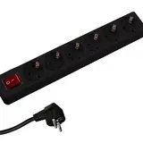 BACHMANN 381.144S Steckdosenleiste SELLY 6-fach mit Ein-/Ausschalter | schwarz | 1,50 m