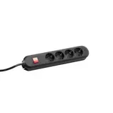 BACHMANN 381.130K Tischsteckdose SMART 4-fach mit Ein-/Ausschalter | schwarz | 1,50 m