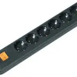 BACHMANN 381.151K Tischsteckdose SMART 6-fach mit Ein-/Ausschalter | schwarz | 3,00 m