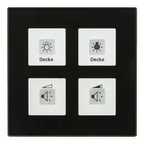 MDT BE-GTT4S.01 KNX-Glastaster Plus 4-fach, Temperatursensor | glas schwarz