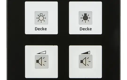 MDT BE-GTT4S.01 KNX-Glastaster Plus 4-fach, Temperatursensor | glas schwarz