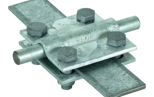 DEHN 318201 Kreuzstück o. Zwischenplatte St/tZn Rund- u. Flachleiter | 30 x 30 mm