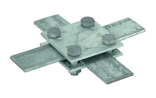 DEHN 318033 Kreuzstück o. Zwischenplatte St/tZn Flachleiter | 30 x 30 mm