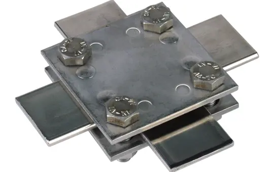 DEHN 318233 Kreuzstück o. Zwischenplatte V4A Flachleiter | 30 x 30 mm